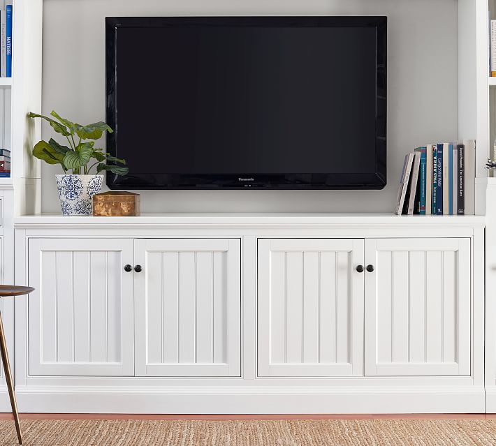 Pottery Barn 84 7266854 White Aubrey Media Console Slight