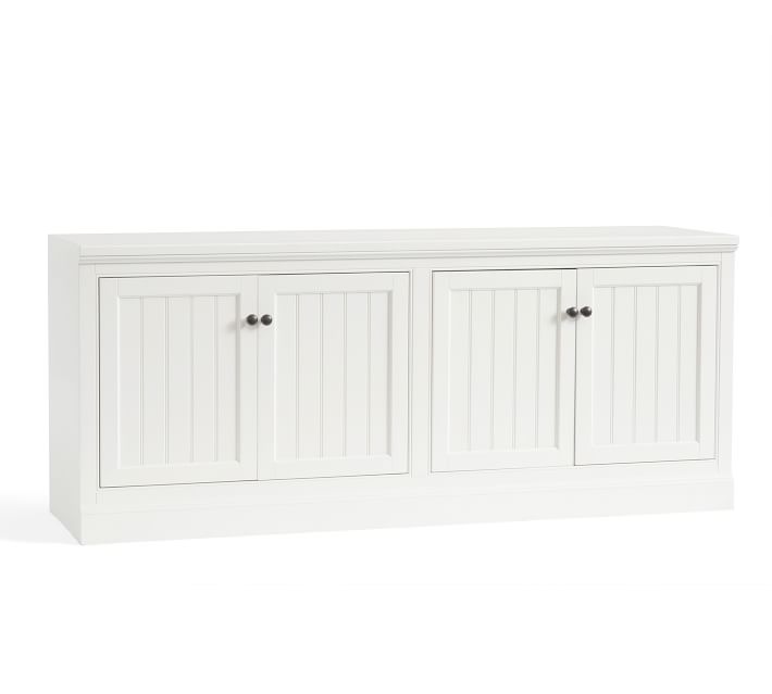 Pottery Barn 84 7266854 White Aubrey Media Console Slight