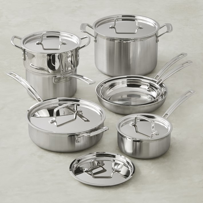 Cuisinart 44-2253625 Multiclad Tri-Ply Stainless-Steel 12-Piece Cuisinart 3 Ply Stainless Steel Cookware