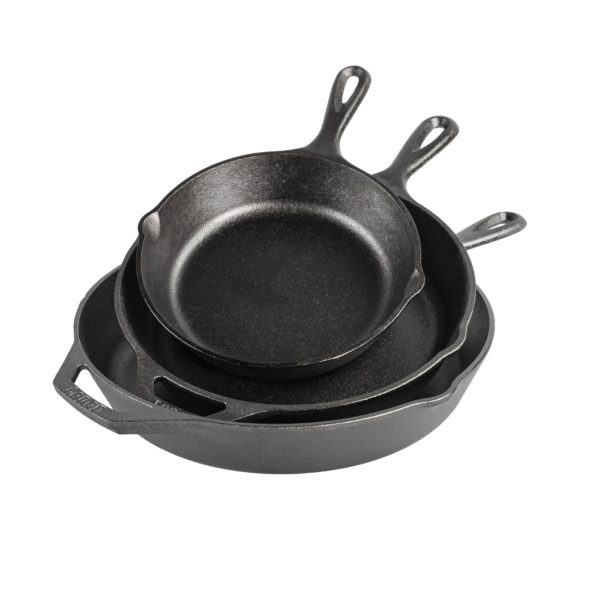 Lodge+8+Inch,+10.25+Inch,+and+12+Inch+Cast+Iron+Skillet+Set